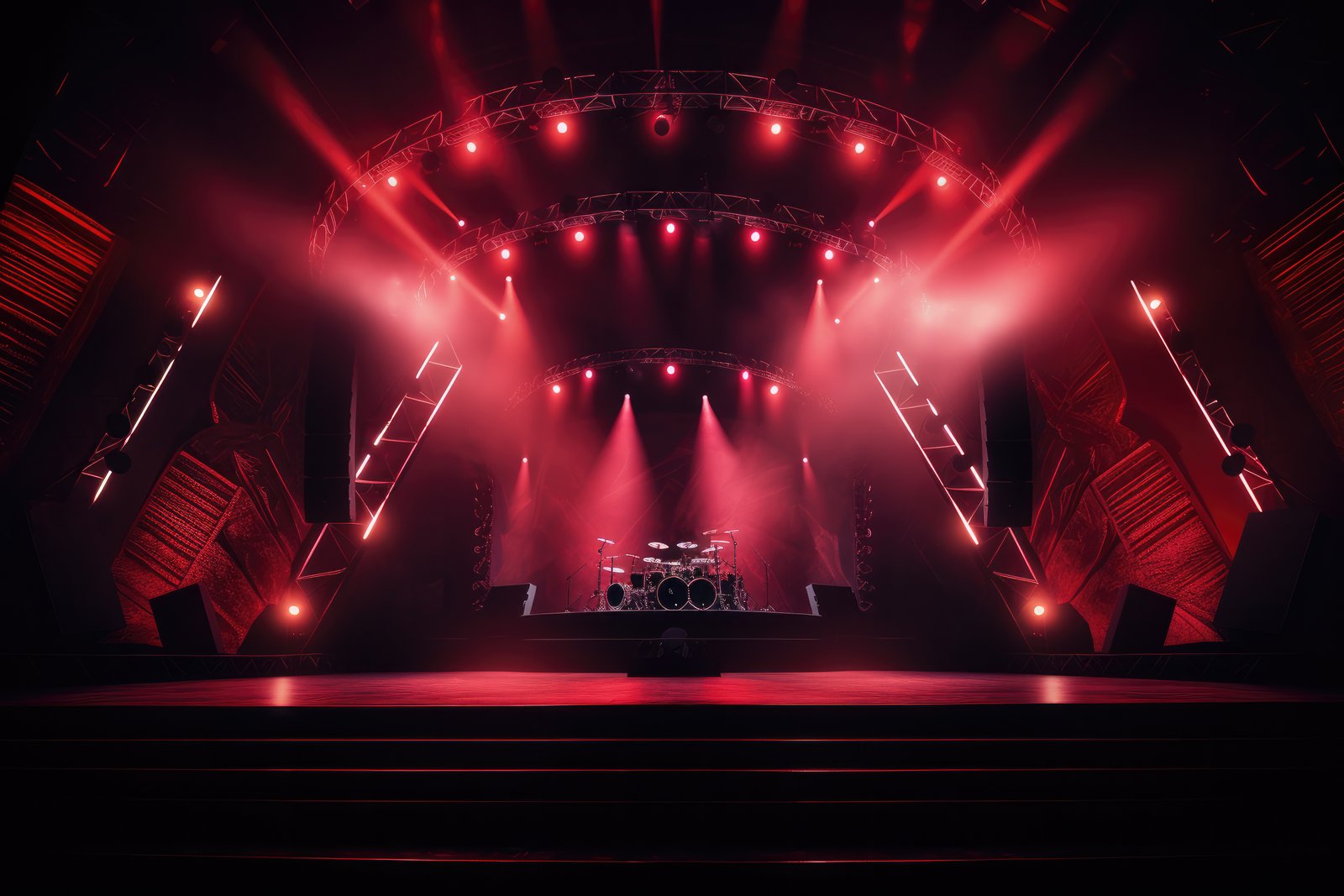 Professional studio lighting setup with a green screen